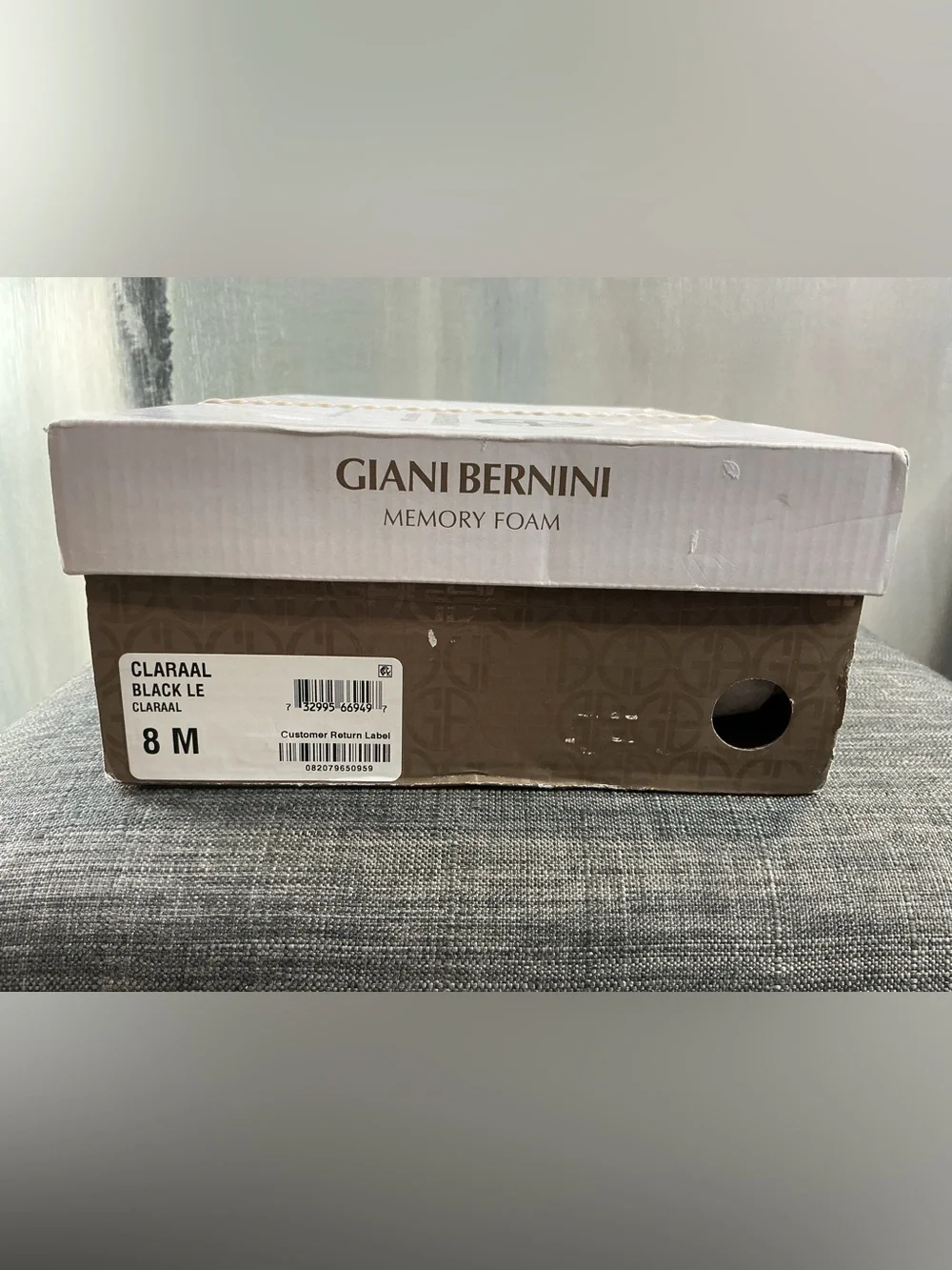 NEW Giani Bernini Claraal Leather T-Strap Sandals Black Heel Size 8M NIB